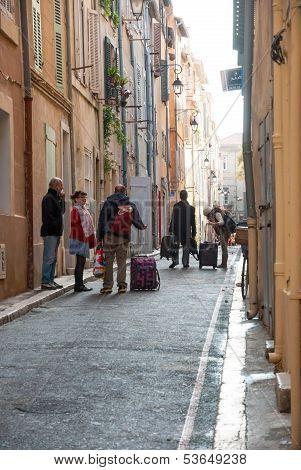 People On The Streets Of Marseille Old Town