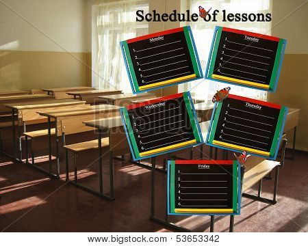 schedule of lessons for a week