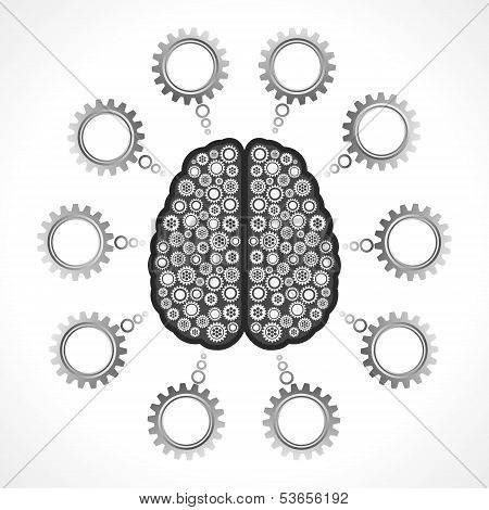 Thinking of mechanics concept with cog wheel stock vector
