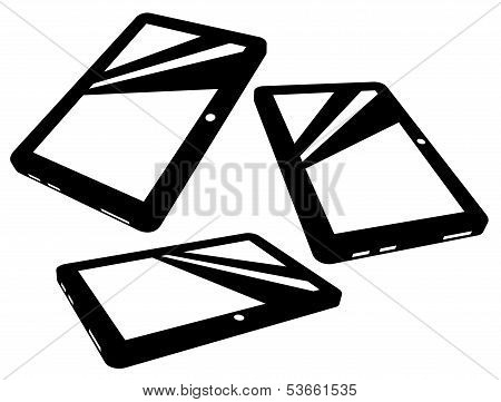 Vector Tablet Silhouettes On White Background