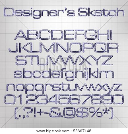 Sketched vector alphabet