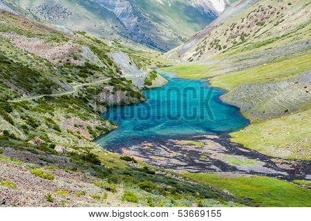 Majestic mountain lake in Kyrgyzstan