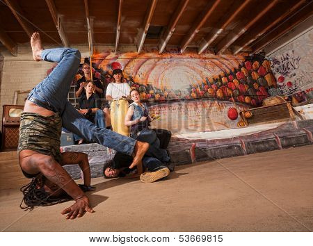 Acrobatic Capoeira Performers