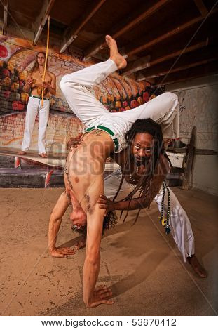 Helping Capoeira Partner With Handstand