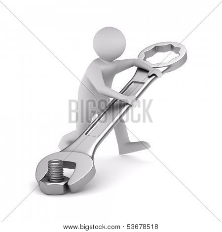 fast technical help on white. Isolated 3D image