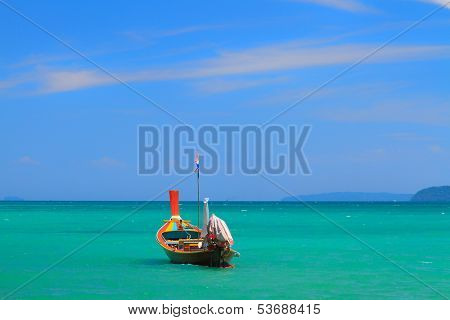 Long tailed boat Ruea Hang Yao in Phuket Thailand