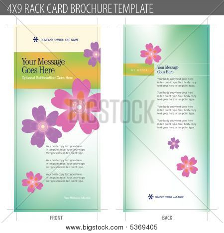 4 x 9 Rack Card brožura šablona vektor