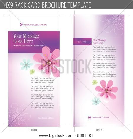 4 x 9 Rack Card brožura šablona vektor
