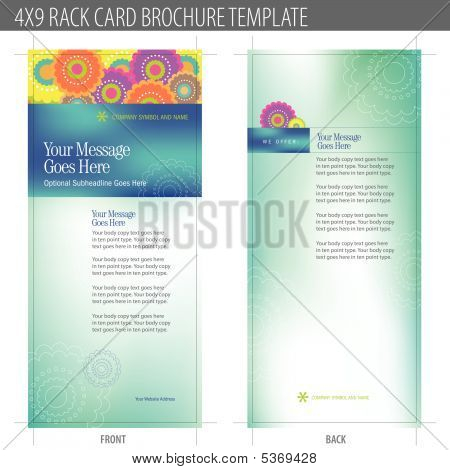 4 x 9 Rack Card brožura šablona vektor
