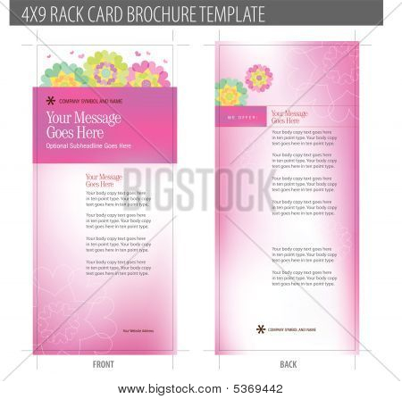 Rack Card šablony brožura (zahrnuje ořezovými značkami, přesahy a ohraničující rámeček)