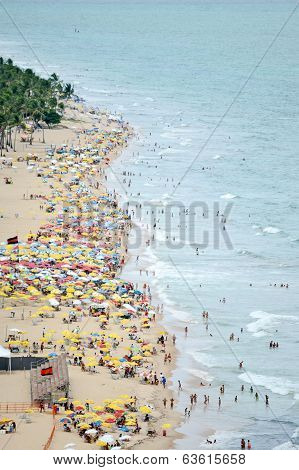 A view to the city beach from the top of a skyscraper