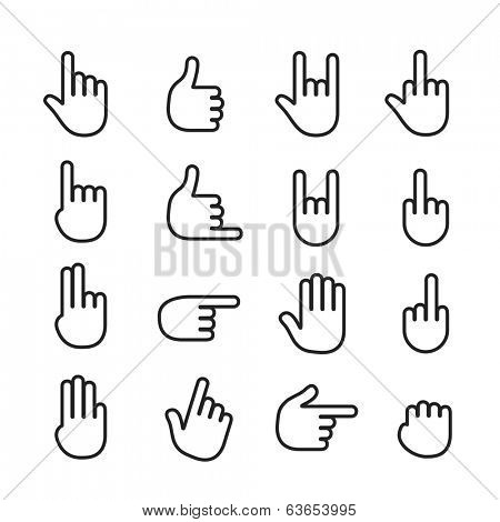 Basic human gestures icons collection