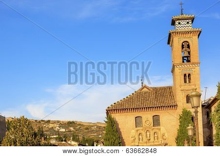 Church Iglesia Of Santa Anna Rio Darro Wall Granada Andalusia Spain