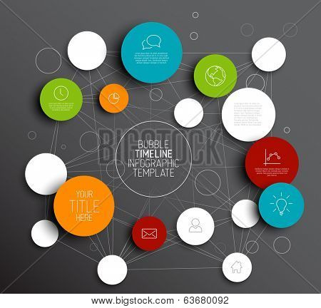 Dark Vector abstract circles illustration / infographic template with place for your content