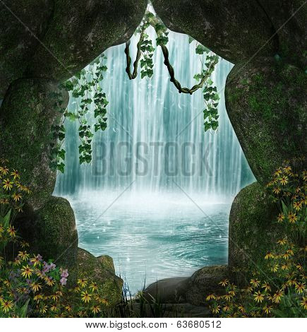 The cave and the waterfall