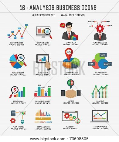 Business Analysis concept icons on white background