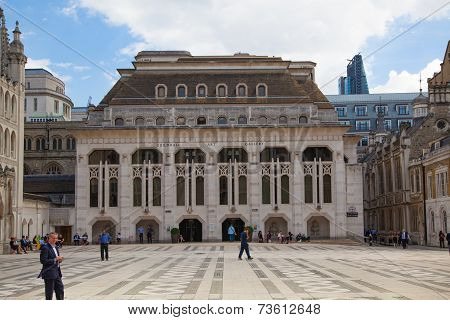 LONDON, UK - JUNE 30, 2014: Guildhall Yard buildings, originated 1440