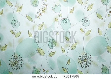 Flower Sticker Stuck On The Glass