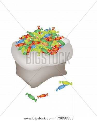 Different Flavors of Hard Candies in A Sack