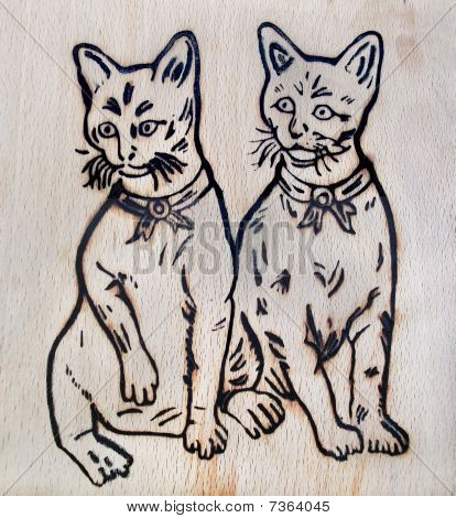 Kočky s Pyrography