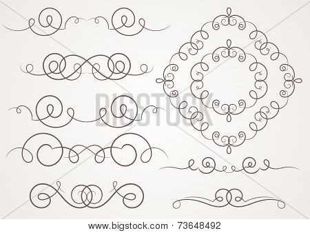 Calligraphic decorative elements.
