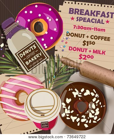 Donuts Coffee Bakery Advertising Banner 2