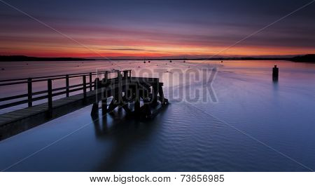 Sunset Over Poole Harbour At Hamworthy Pier