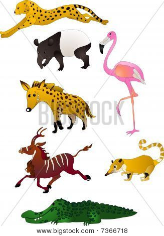 animaux de vecteur de dessin animé