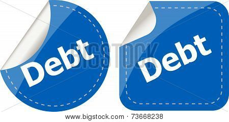 Derb Word On Stickers Button Set, Business Label