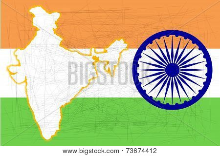 India Flag And Map
