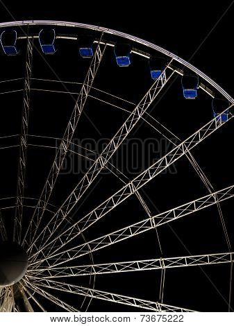 Ferris Wheel At Night  In Gdansk, Poland