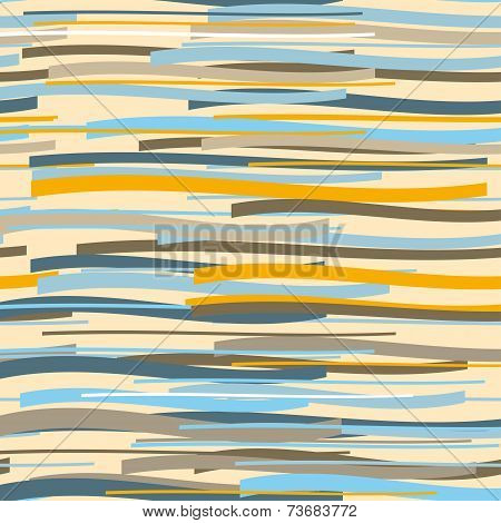 Seamless Pattern. Repeating Vector Texture In Nuance Colors. Blue, Orange, Brown Background.