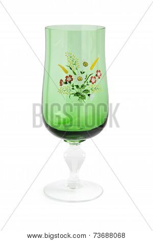 Green Glass Goblet