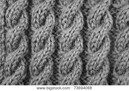 Closeup Of Cable Knitting Stitch