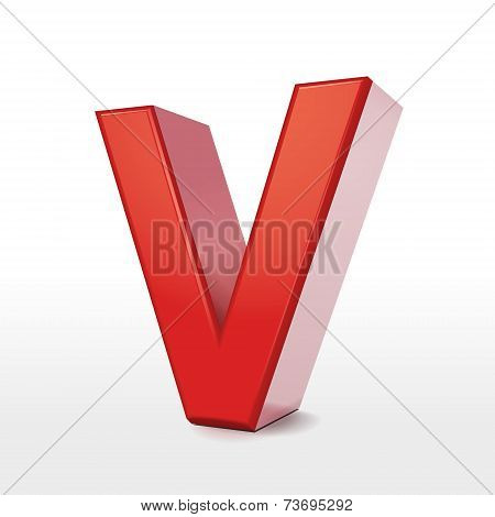 3D Red Letter V