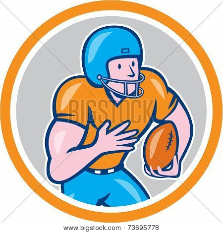 American Football Receiver Running Ball Circle Shield