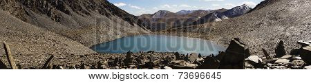 Panorama about holy lake In Tibet