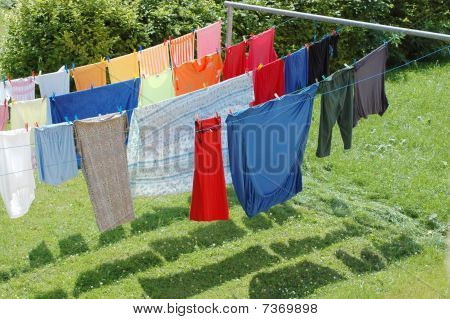 Hanging Wash To Dry.