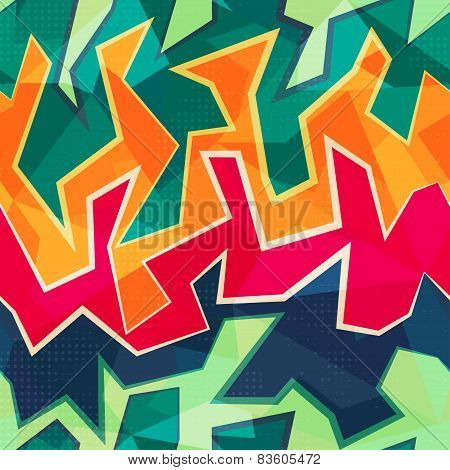 Colored Graffiti Seamless Pattern