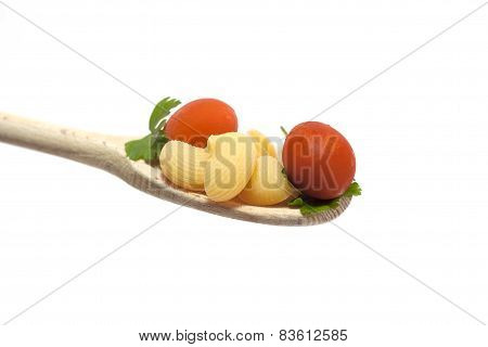 Spoon with pasta
