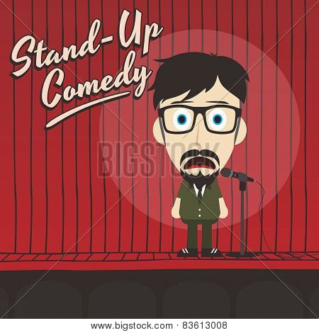 hilarious guy stand up comedian cartoon