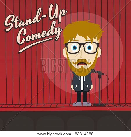 hilarious guy stand up comedian cartoon