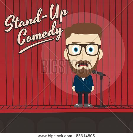 hilarious guy stand up comedian cartoon