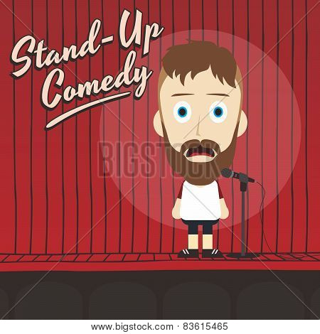 hilarious guy stand up comedian cartoon