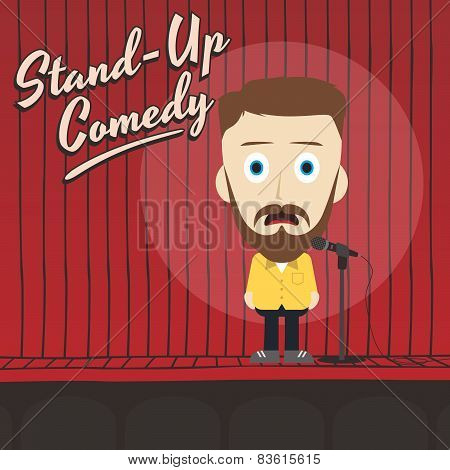 hilarious guy stand up comedian cartoon