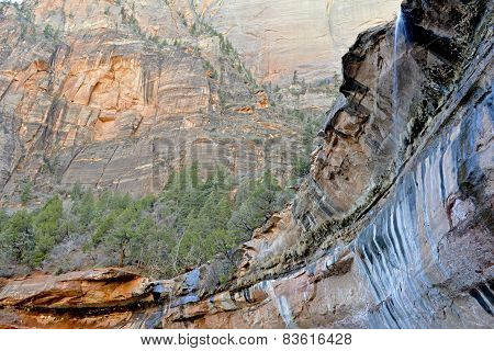 Red rock and canyon landscape in Zion National Park, Utah