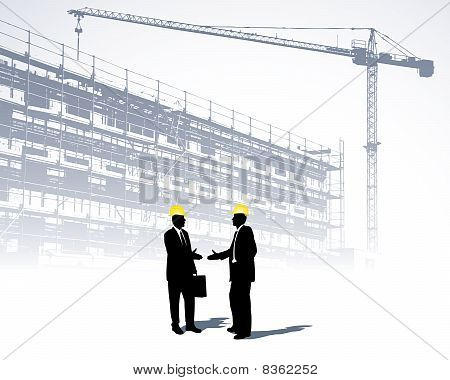 Arquitectos en un sitio de construcción