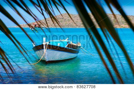Fishing Boats Off The Coast Of Crete, Greece