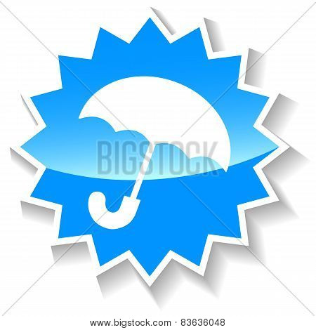 Umbrella blue icon
