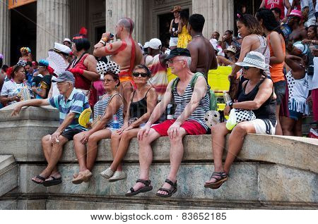 People in the streets of Rio de Janeiro during Carnival